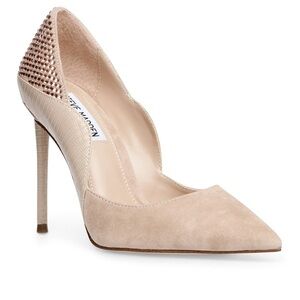 Steve Madden cream suede Glitter Pum Heel Size 7.5 Medium